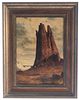 American School Painting of Shiprock, New Mexico