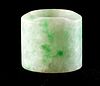 Chinese White & Green Jade Archers Ring