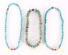 3 Chinese Turquoise Bead Necklaces