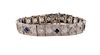 14k WG Art Deco Diamond & Sapphire Bracelet