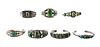 7 Southwest Sterling & Green Turquoise Bracelets