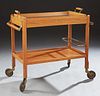 French Two Tier Carved Cherry Dessert Cart, 20th c