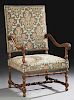 French Louis XII Style Carved Walnut Fauteuil, lat