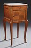 French Louis XV Style Carved Inlaid Mahogany Ormol