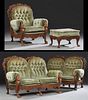 French Louis XV Style Carved Birch Four Piece Parl