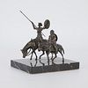 Don Quixote Metal & Marble Sculpture