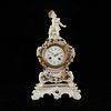 Dresden Porcelain Clock w/ Baby & Flowers