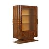 Art Deco Wooden Cabinet with Glass Shelves