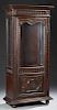 French Carved Oak Vitrine, 19th c., Brittany, the