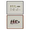 Group of 2 Inuit Stone Cut Prints
