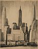 Dewey Albinson "Wall Street Center" Lithograph 1932