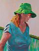 Dakota Hoska "The Green Hat" Portrait Painting