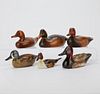 6 Carved Wooden Duck Decoys