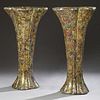 Pair of Monumental Contemporary Gold and Rouge Mot