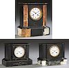 Group of Three French Marble Mantle Clocks, 19th c