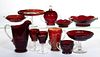 GARDENELLA - RUBY-STAINED ARTICLES, LOT OF 11