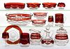 HEISEY NO. 1295 / BEAD SWAG - RUBY-STAINED ARTICLES, LOT OF 15