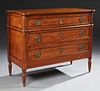 French Louis XVI Style Carved Cherry Commode, 20th