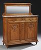 French Louis XVI Style Carved Mahogany Marble Top