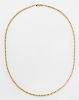 Italian 14K Yellow Gold Box Link Necklace, L.- 18