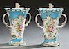 Pair of Continental Porcelain Covered Flare Vases,