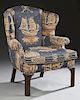 American Carved Mahogany Wing Chair, early 20th c.