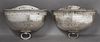 Pair of Silverplated Wall Planters, 19th c., conve