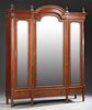French Louis XVI Style Carved Mahogany Triple Door