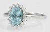 Lady's Platinum Dinner Ring, with an oval blue tou