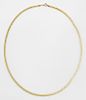 14K Yellow Gold Flat S-Link Mesh Necklace, L.- 20