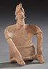 Pre-Columbian Seated Terracotta Figure, H.- 7 in.,