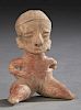 Pre-Columbian Pottery Figure of a Seated Woman, wi