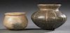 Two Native American Baluster Pottery Pots, 19th c.