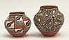 Two Miniature Native American Acoma Pottery Ollas,
