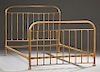 French Brass Double Bed, c. 1910, with an arched s