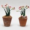 Pair of Porcelain and Tole Carnation Sprays