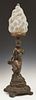 American Gilt Spelter Figural Putto Lamp, early 20