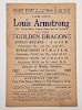 Rare Playbill for Louis Armstrong, c. 1935, at the