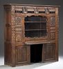 French Provincial Carved Oak Lit Clos, 19th c., Br