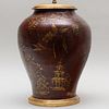 Chinoiserie Lacquered Pottery Table Lamp