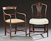 Two English Chairs, 19th c., one a Regency style w