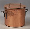 Large French Covered Copper Kettle, 19th c., with