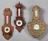 Group of Three French Barometers, early 20th c., o