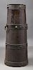 French Carved Oak Tall Barrel, 19th c., with hamme