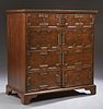 English Carved Mahogany Chest, 19th c., with two d