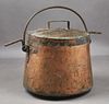Large French Copper Covered Kettle, 19th c., with