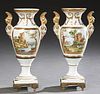 Pair of French Paris Porcelain Baluster Vases, 20t