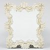 Baroque Style White Painted Carved Mirror
