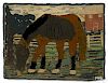 American hooked rug of a horse, early 20th c., 37'' x 49''.