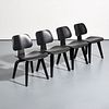 Set of 4 Charles & Ray Eames DCW Chairs